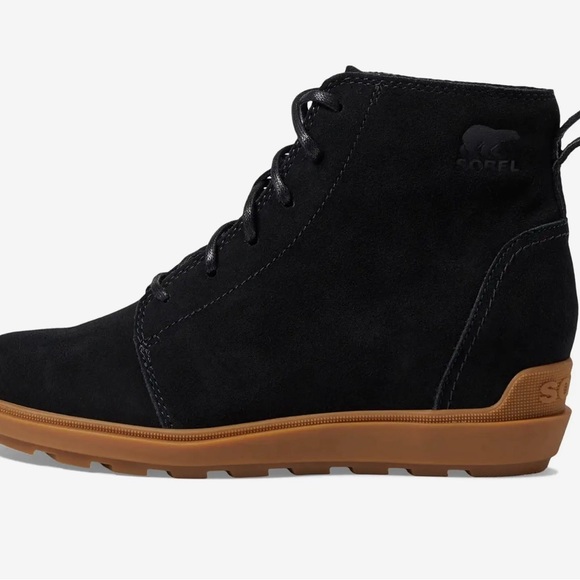 Sorel EVIE ll Lace Black Suede Bootie Size 9.5 New!! - Picture 3 of 11
